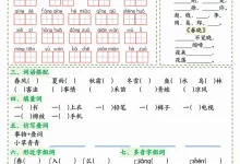 【小学】1-6年级（下）语文1-8单元 《八大考点默写单》-学吧网