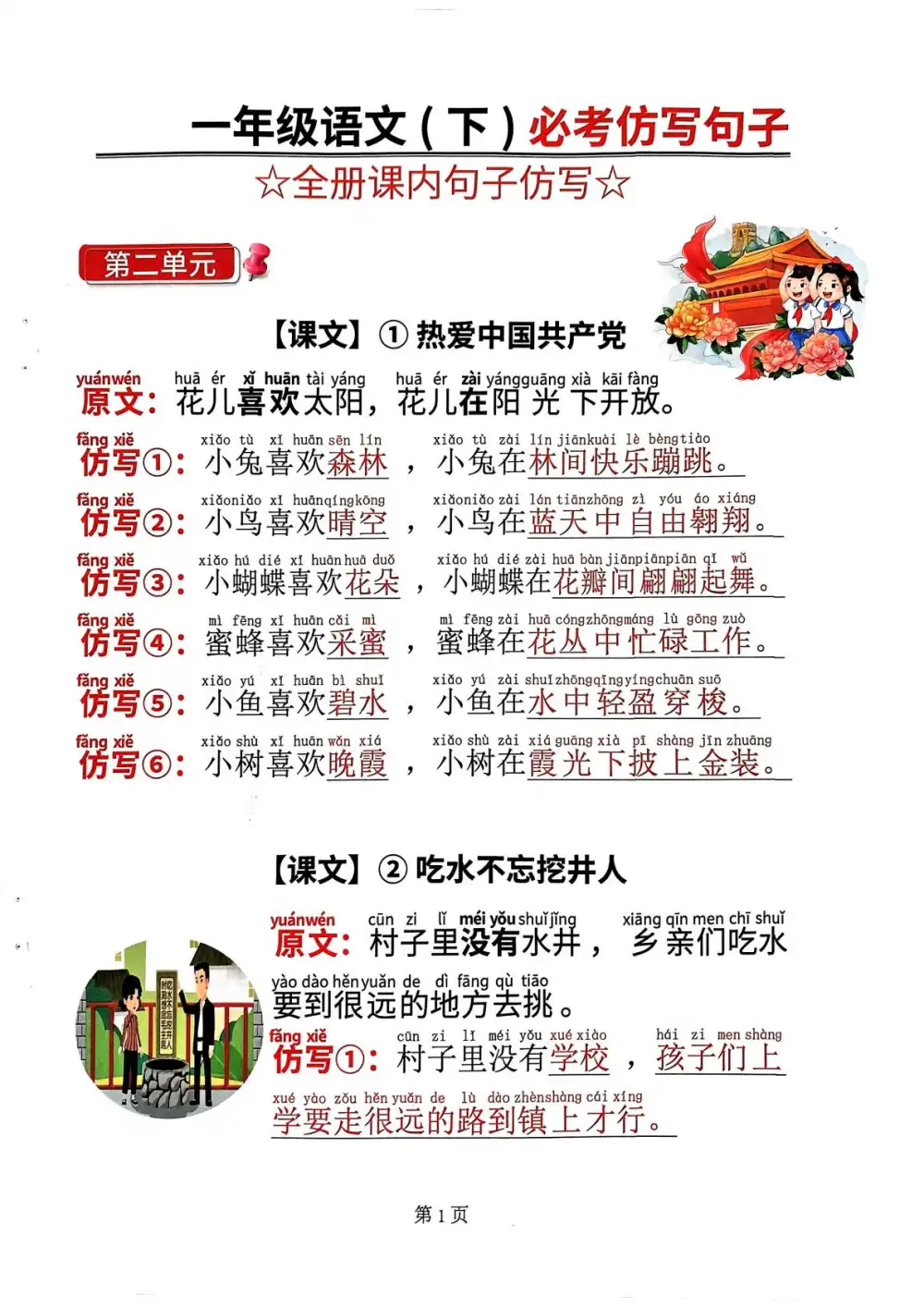 【小学】必考课文内容与积累运用(小升初必刷题)】六下语文 PDF封面