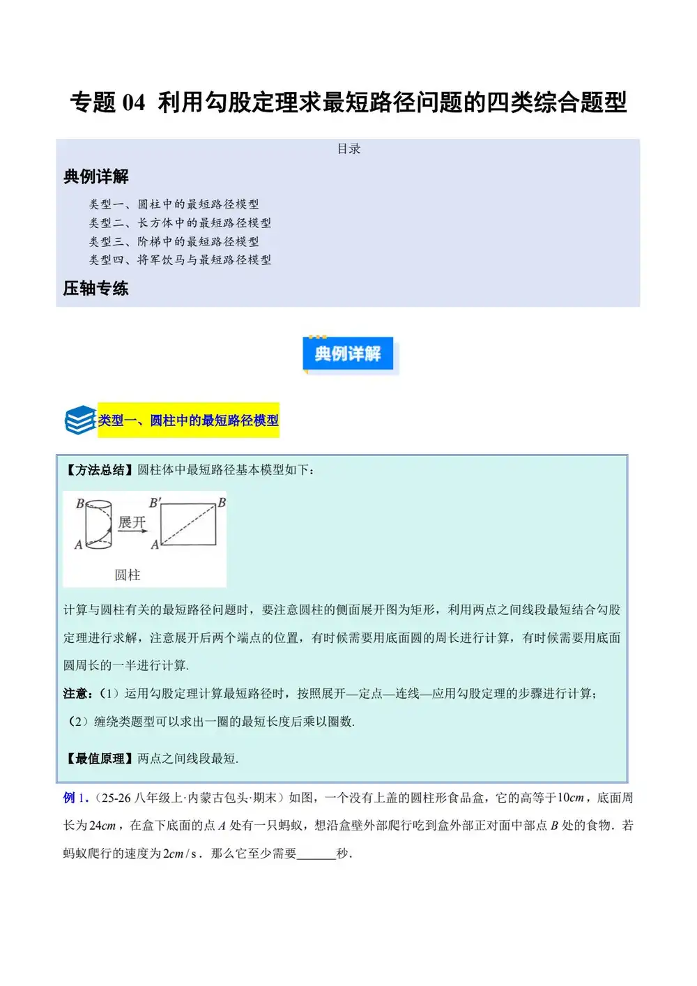 2026版初中《压轴题专项训练系列》8年级下册(数学)(新教材人教版) PDF封面