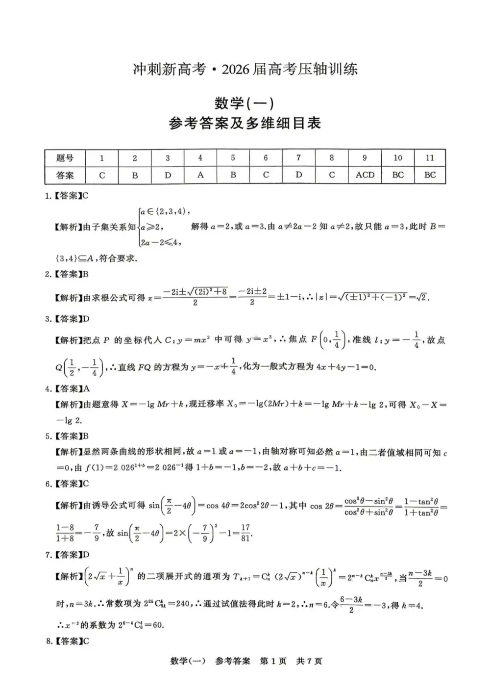 2026版高考《T8联考押题卷》语数英 PDF封面