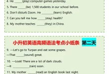 【小学】六（下）英语（小升初）高频语法考点小纸条-学吧网