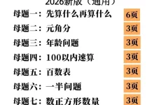 【小学】26新1-6年级（下）数学思维重点专项练习-学吧网