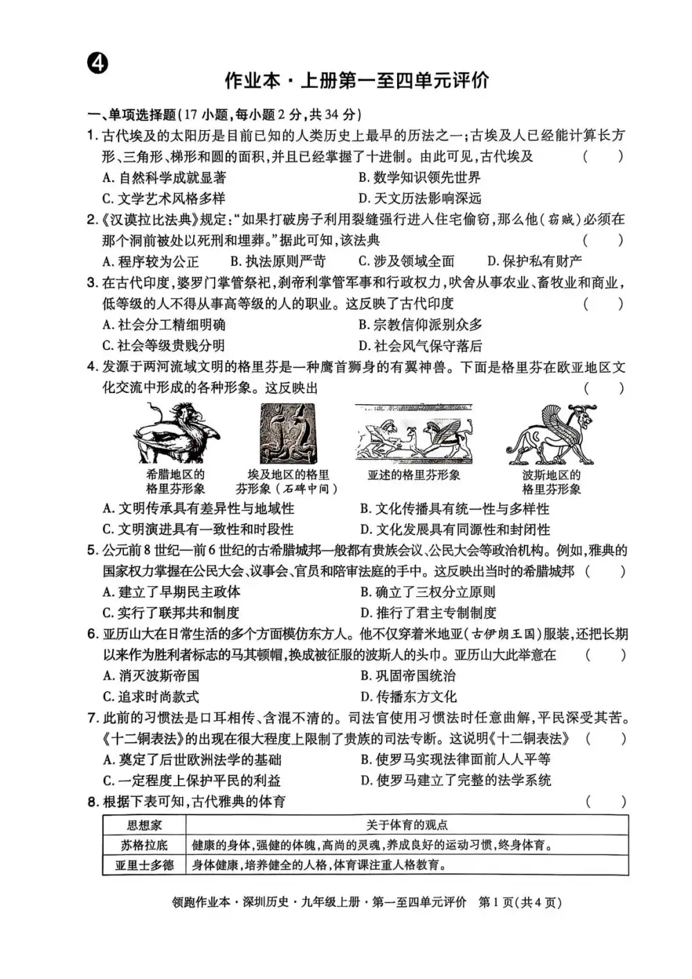 2026版初中《领跑》物理化学历史（深圳专版） PDF封面