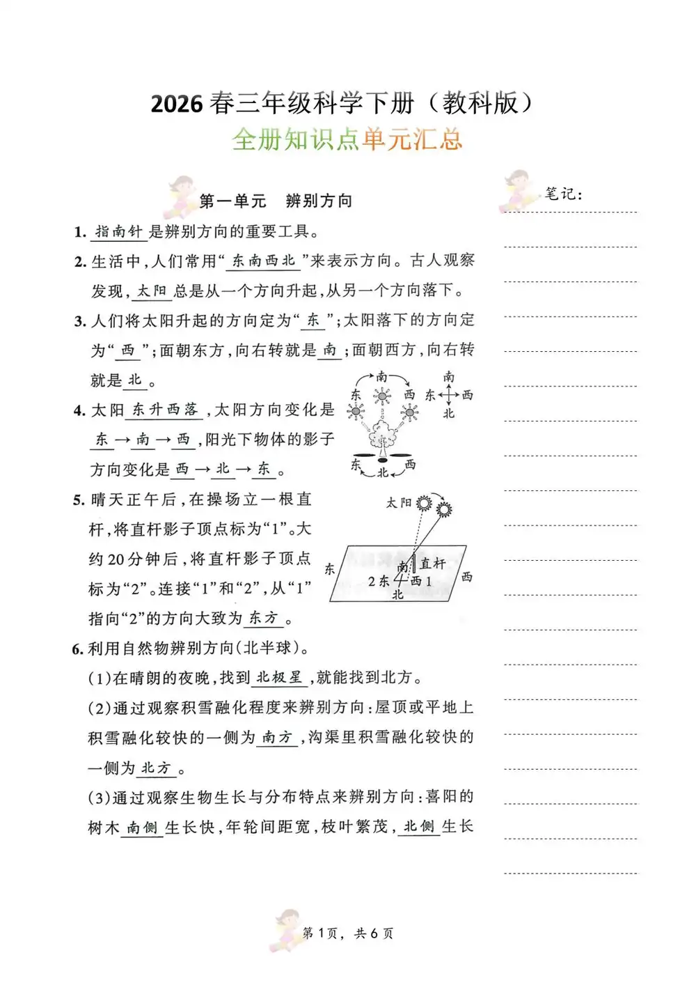 【小学】26春3-6年级科学下册《全册知识点单元汇总》教科版 PDF封面