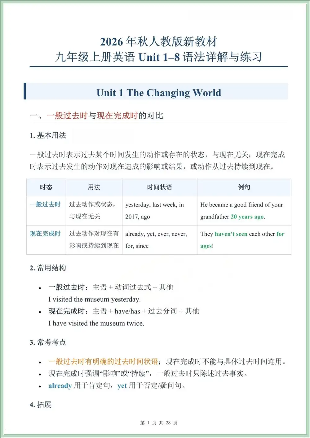 2027《语法详解与练习》(9年级上)(英语)(人教版) PDF封面